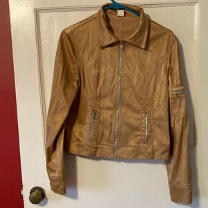 Women’s Shiny Gold Zip Front Jacket